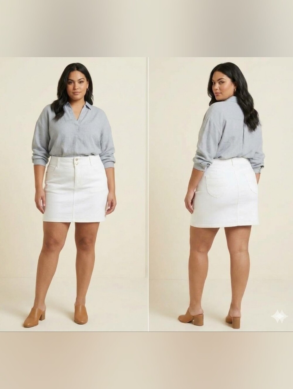 White Denim Mini Skirt Woman's Size XL